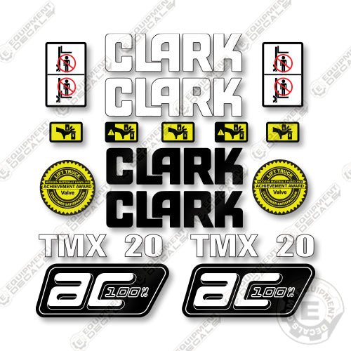 Clark TMX20 Decal Kit Forklift - Aftermarket Kit