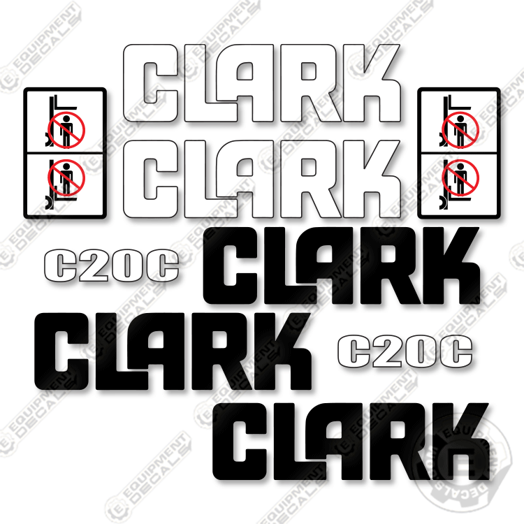 Fits Clark C20C Forklift Decal Kit