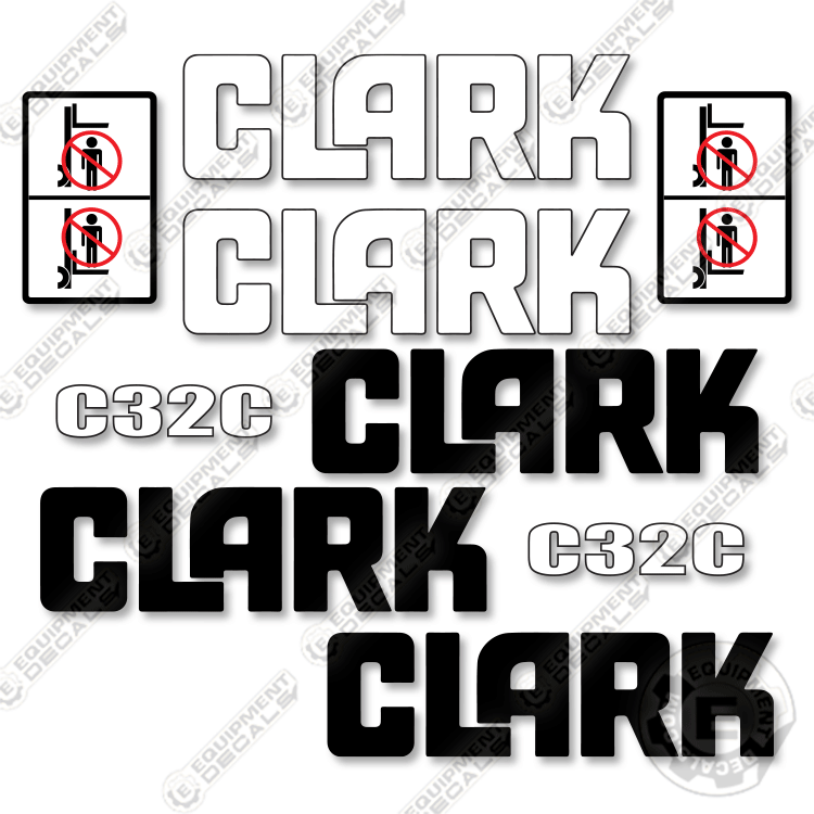 Clarke. It Sticker Fits Clark C32C Forklift Decal Kit – Equipment Decals