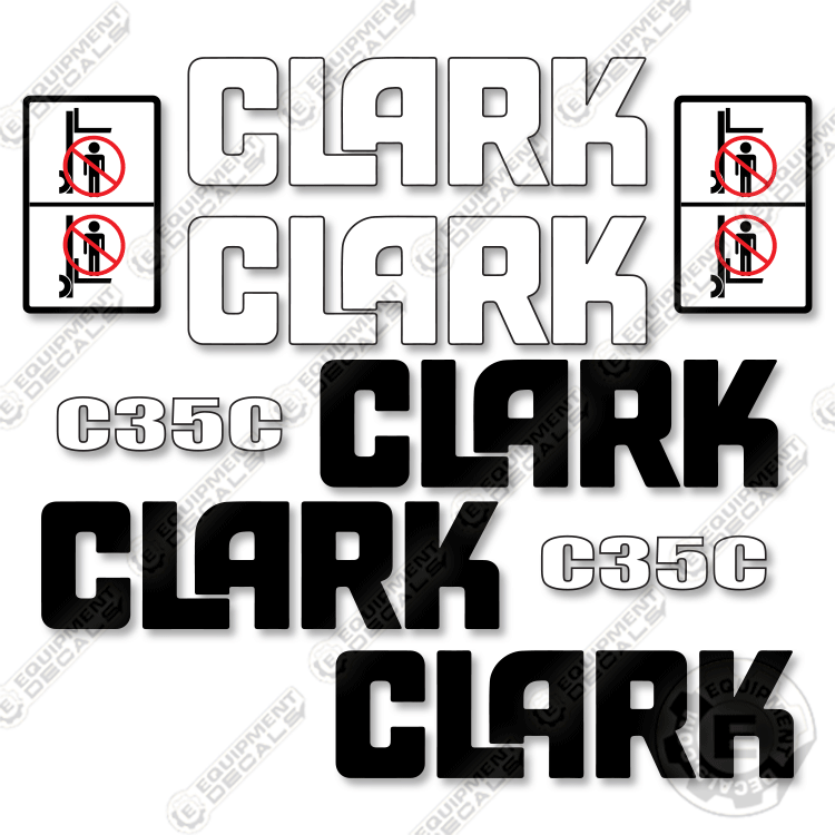 Fits Clark C35C Forklift Decal Kit