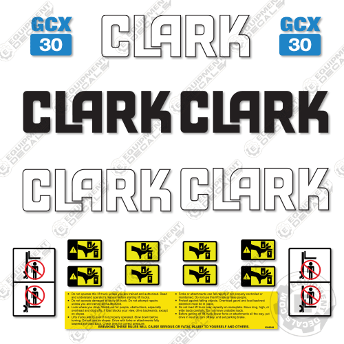 Fits Clark Forklift Decal Kit GCX30