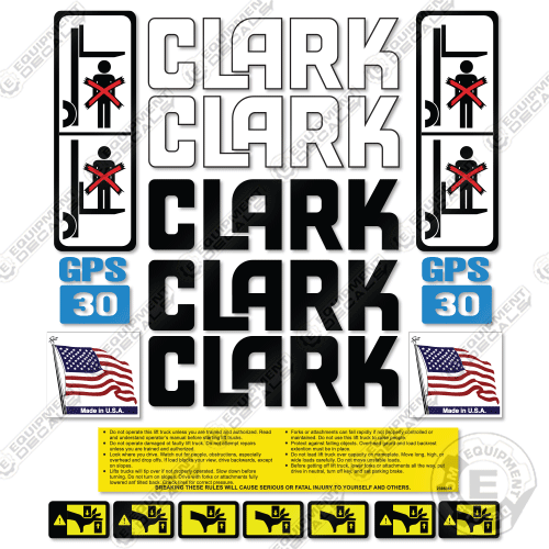 Fits Clark Forklift Decal Kit GPS30