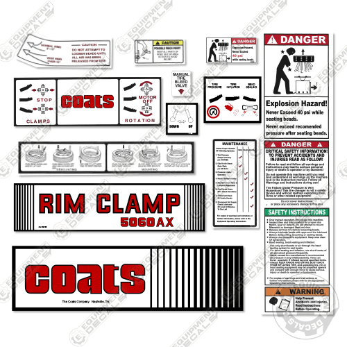 Fits Coats 5060AX Decal Kit Rim Clamp