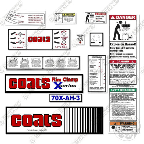 Fits Coats 70X-AH-3 Decal Kit Rim Clamp