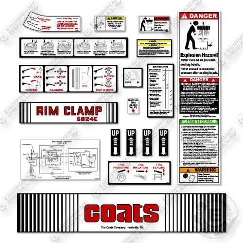 Fits Coats 9024e Decal Tire Changer