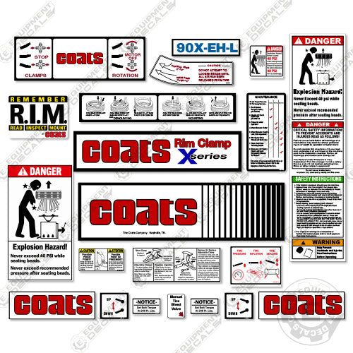 Fits Coats 90X-EH-L Decal Kit Rim Clamp