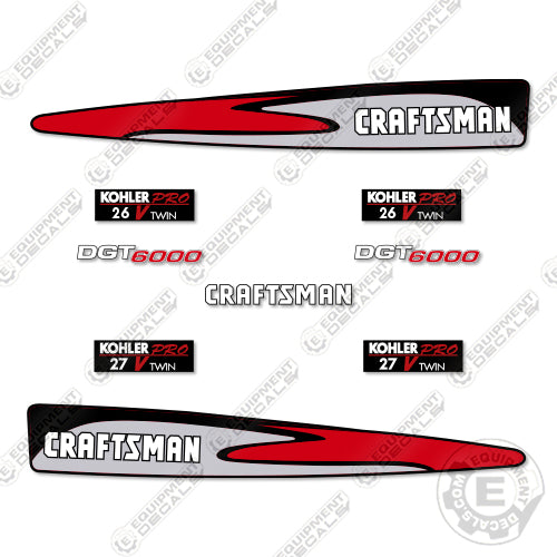 Fits Craftsman DGT 6000 Decal Kit Mower