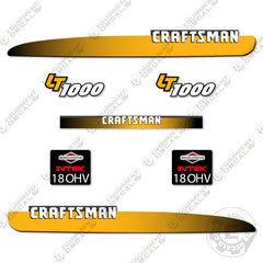 Fits Craftsman LT1000 Decal Kit Mower - YELLOW