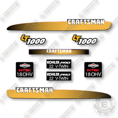 Craftsman LT1000 Decal Kit Tractor - Yellow - Aftermarket Kit
