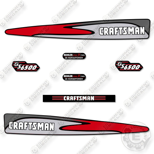 Fits Craftsman GS6500 Decal Kit Mower