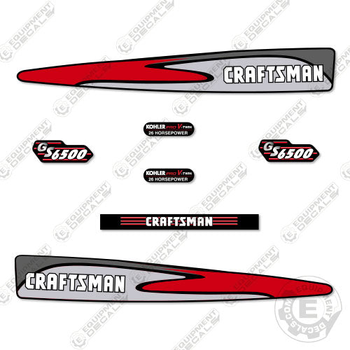 Fits Craftsman GS6500 Decal Kit Mower – Equipment Decals