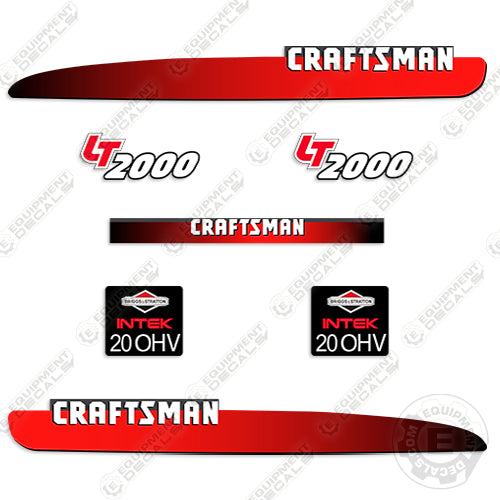 Fits Craftsman LT2000 20OHV Decal Kit Mower