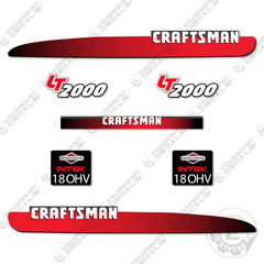 Fits Craftsman LT2000 Decal Kit Mower