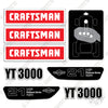 Image of Fits Craftsman YT3000 Decal Kit Mower