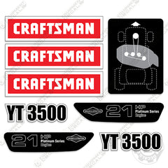 Fits Craftsman YT3500 Decal Kit Mower