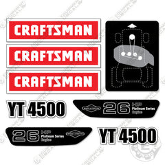 Fits Craftsman YT4500 Decal Kit Mower