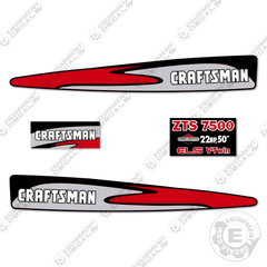 Fits Craftsman ZTS7500 Decal Kit Mower