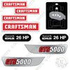Image of Fits Craftsman GTS5000 Decal Kit Mower