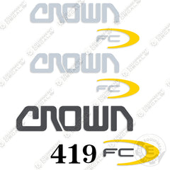 Fits Crown 419 FC Decal Kit Forklift