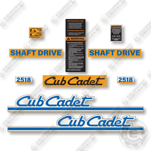 Cub Cadet 2518 Decal Kit Tractor - Aftermarket Kit