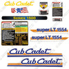Image of Fits Cub Cadet Super LT1554 Decal Kit Riding Mower
