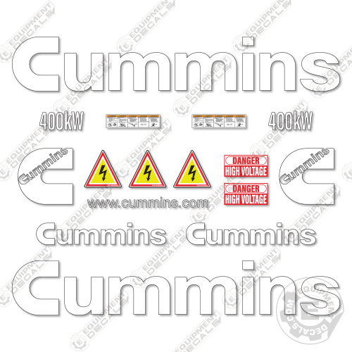 Fits Cummins 400KW Decal Kit Generator – Equipment Decals