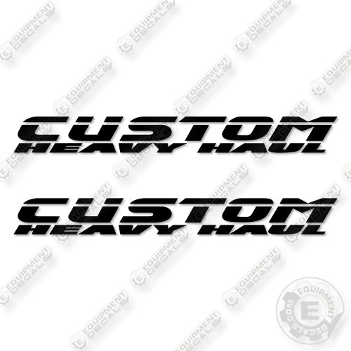 Custom Heavy Haul Black Logo Decal Kit Trailer - Aftermarket Kit