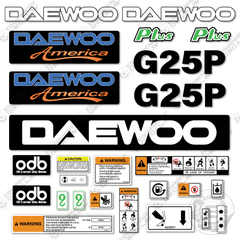 Fits Daewoo G25P Decal Kit Forklift