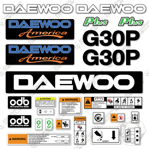 Daewoo Sticker Design Fits Daewoo G30P Decal Kit Forklift – Equipment Decals