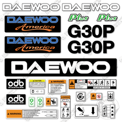 Fits Daewoo G30P Decal Kit Forklift