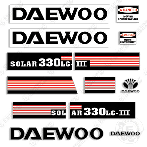 Fits Daewoo Solar 330LC III Decal Kit Excavator