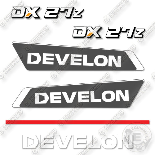Develon DX27Z-7 Decal Kit Mini Excavator- Aftermarket Kit - NOT GENUINE OEM
