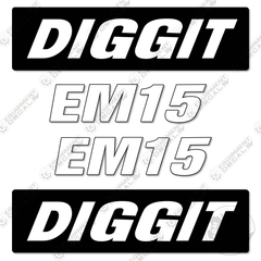 Fits Diggit EM15 Decal Kit Mini Excavator