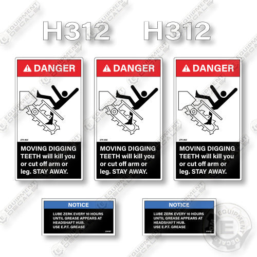 Ditch Witch H312 Decal Kit Chain Trencher - Aftermarket Kit