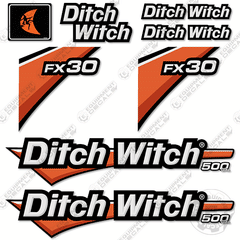 Fits Ditch Witch FX30 (500 Gallon) Decal Kit - New Style