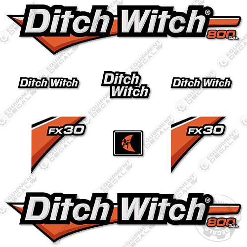 Fits Ditch Witch FX30 (800 Gallon) Decal Kit - New Style