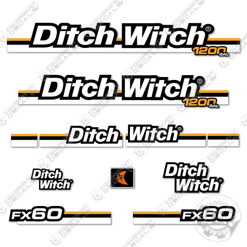 Fits Ditch Witch FX60 Decal Kit - 1200 GALLON
