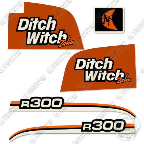 Fits Ditch Witch R300 Decal Kit Tool Carrier – Equipment Decals