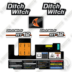 Fits Ditch Witch RT 12 Decal Kit Trencher- Old Style!