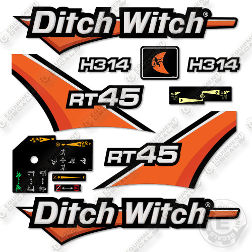 Ditch Witch RT-45 Decal Kit Trencher - 2019- New Style- Afternmarket Kit