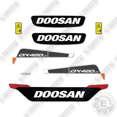 Doosan DX420LC-5 Decal Kit Crawler Excavator - Aftermarket Kit