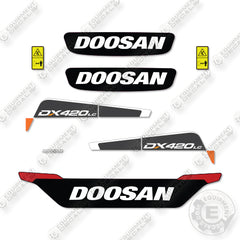 Doosan DX420LC-5 Decal Kit Crawler Excavator - Aftermarket Kit