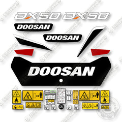 Doosan DX50 Decal Kit Mini Excavator -  Aftermarket Kit