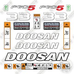 Doosan GC33P-5 Decal Kit Forklift- Aftermarket Kit - NOT GENUINE OEM