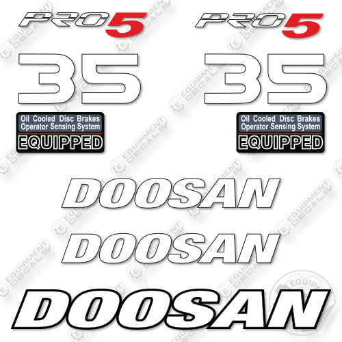 Doosan D35C-5 Decal Kit Forklift- Aftermarket Kit - NOT GENUINE OEM