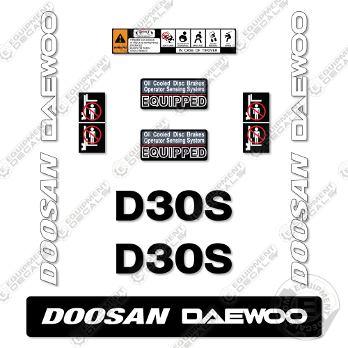 Daewoo Sticker Design Fits Doosan Daewoo D30S-3 Decal Kit Forklift – Equipment Decals