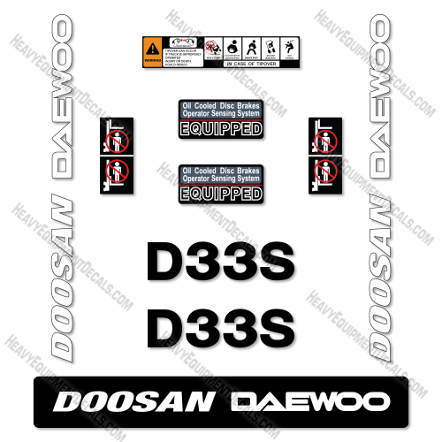 Fits Doosan Daewoo D33S-3 Decal Kit Forklift