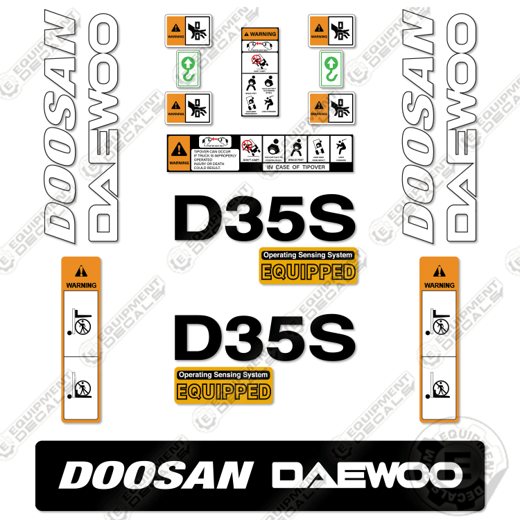 Fits Doosan Daewoo D35S-2 Decal Kit Forklift