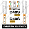 Image of Fits Doosan Daewoo D40S-2 Decal Kit Forklift
