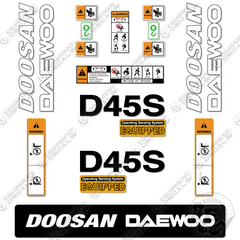 Fits Doosan Daewoo D45S-2 Decal Kit Forklift